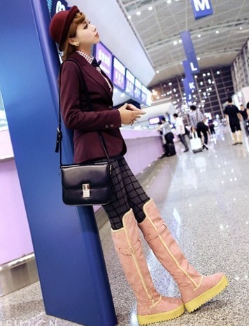 冬天保暖时尚又显腿长的过膝长靴